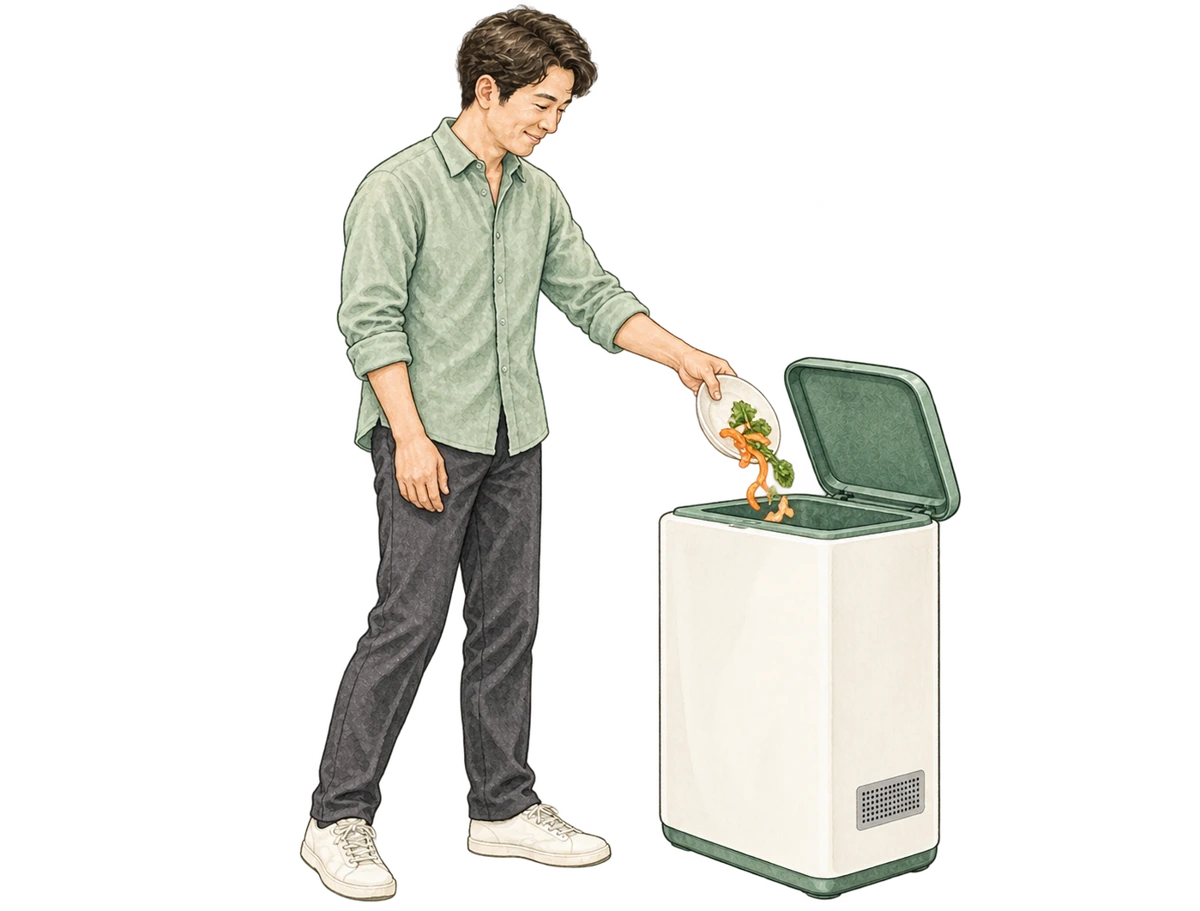 生ごみをその場で入れるイメージ